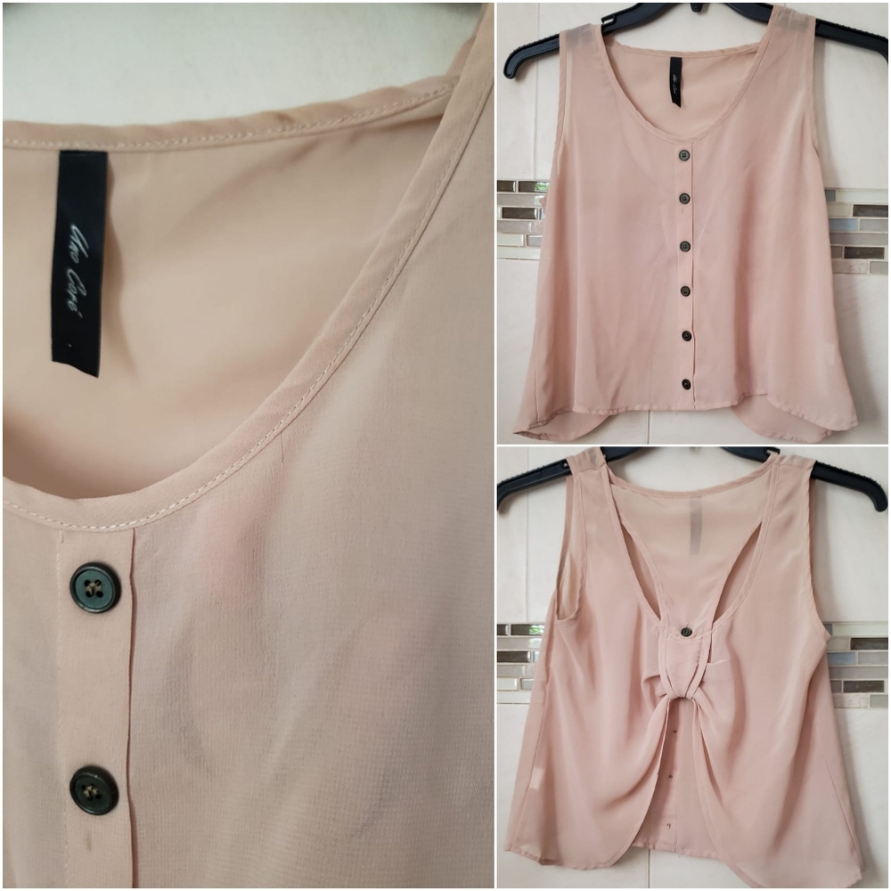 🌠Uno Corè🌠 delicate open back sheer crop top